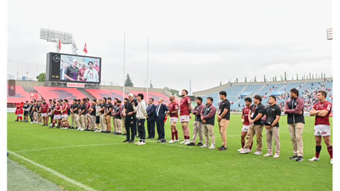 ハートフル・スクラム2026　ラグビーボール贈呈セレモニー